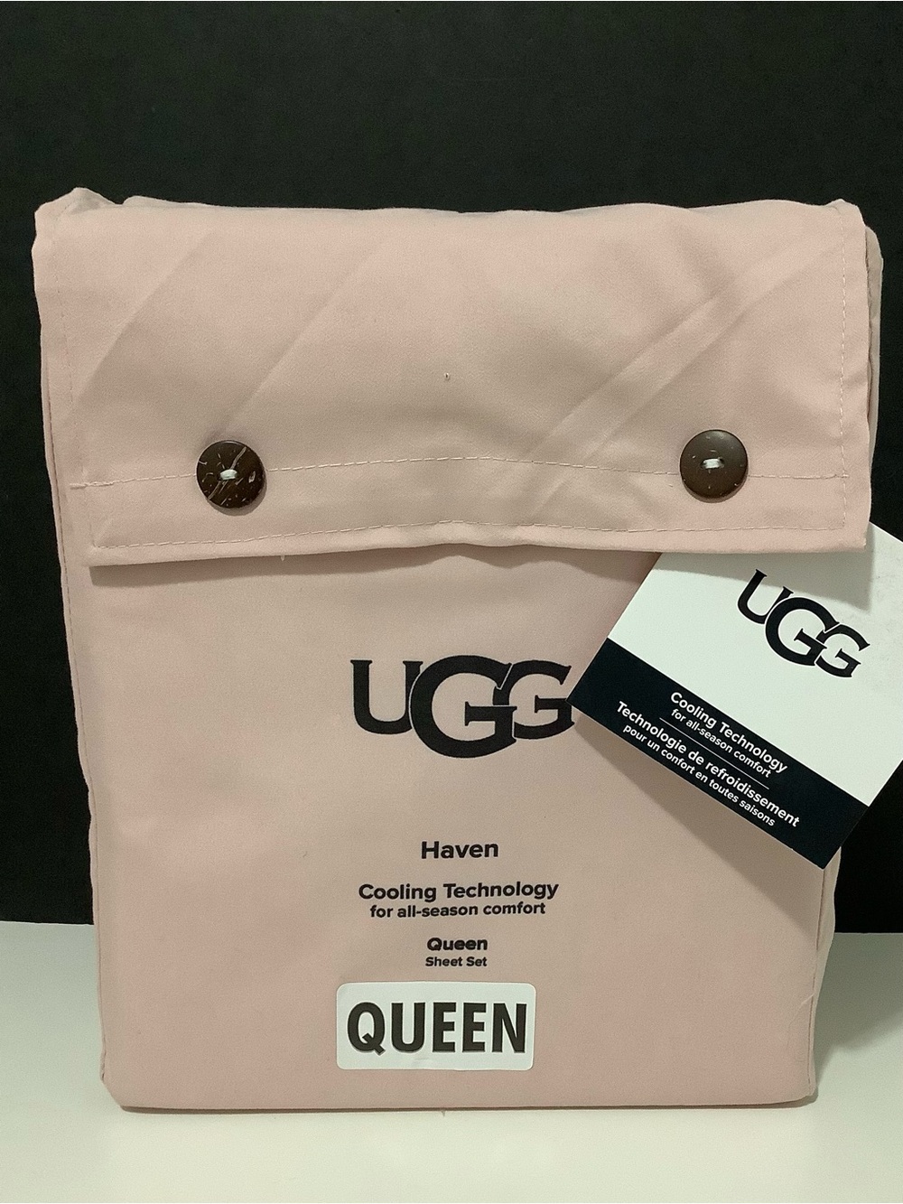 UGG QUEEN Haven Cooling Technology Sheet Set Rose Tint NEW